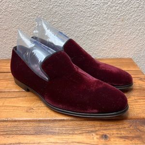 MAGNANNI Sz 8 Burgundy Velvet Men’s Loafers Shoes